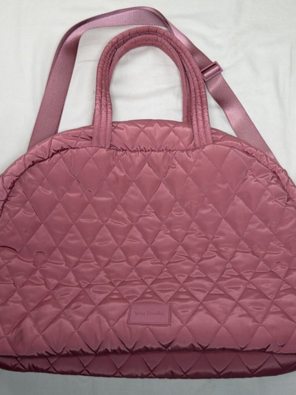 Vera Bradley Women's Satin Quilted Weekender Travel Bag Terra Cotta Rose